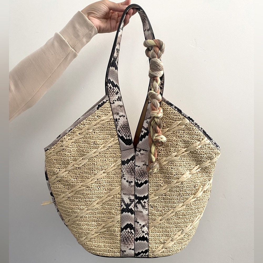 Vince Camuto Snake Print Canvas Tote bag